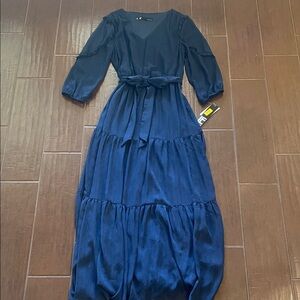 Leslie Fay Navy Long Sleeve Dress